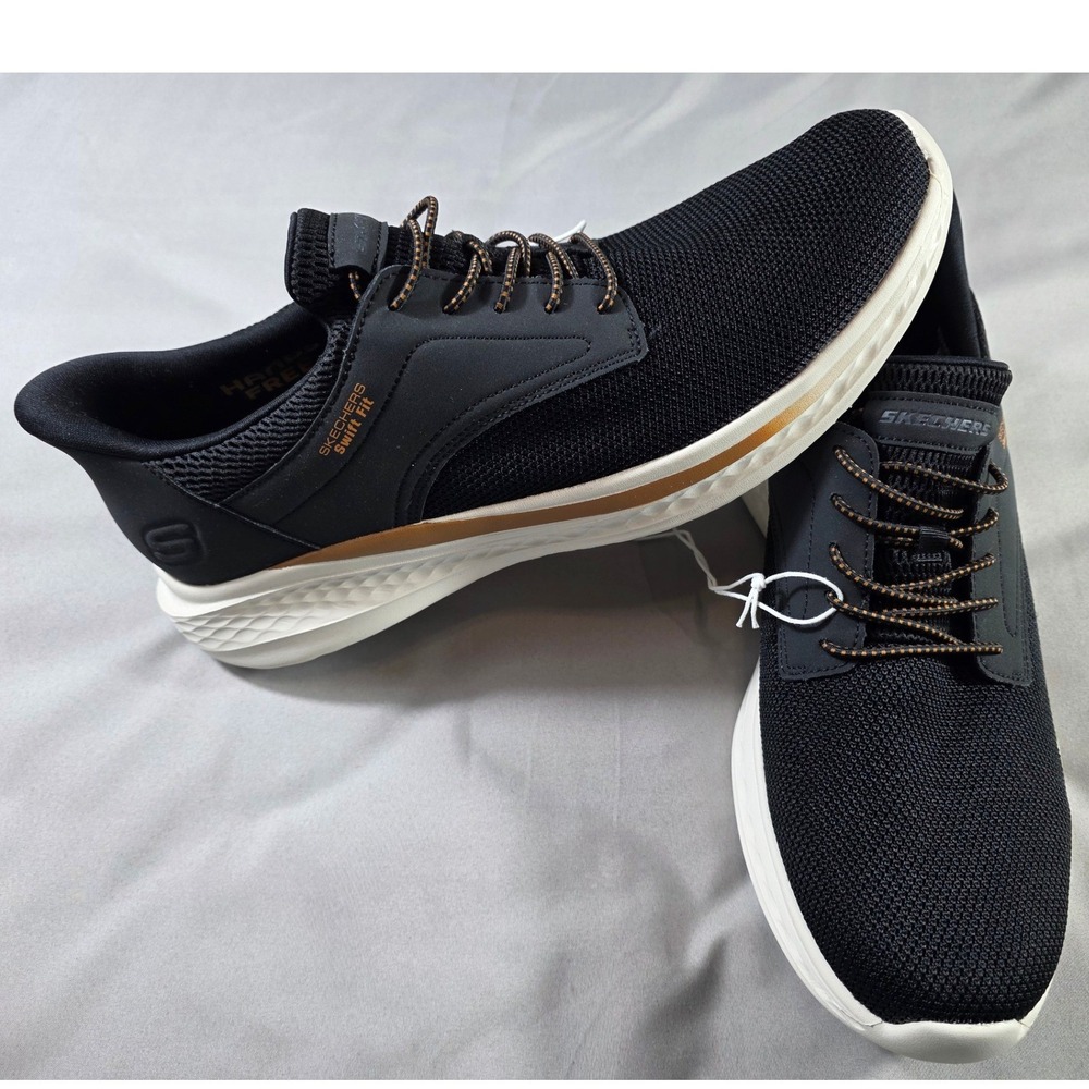 Skechers Hands Free Swift Fit Men Size 13 Black Casual Comfort Shoes NEW